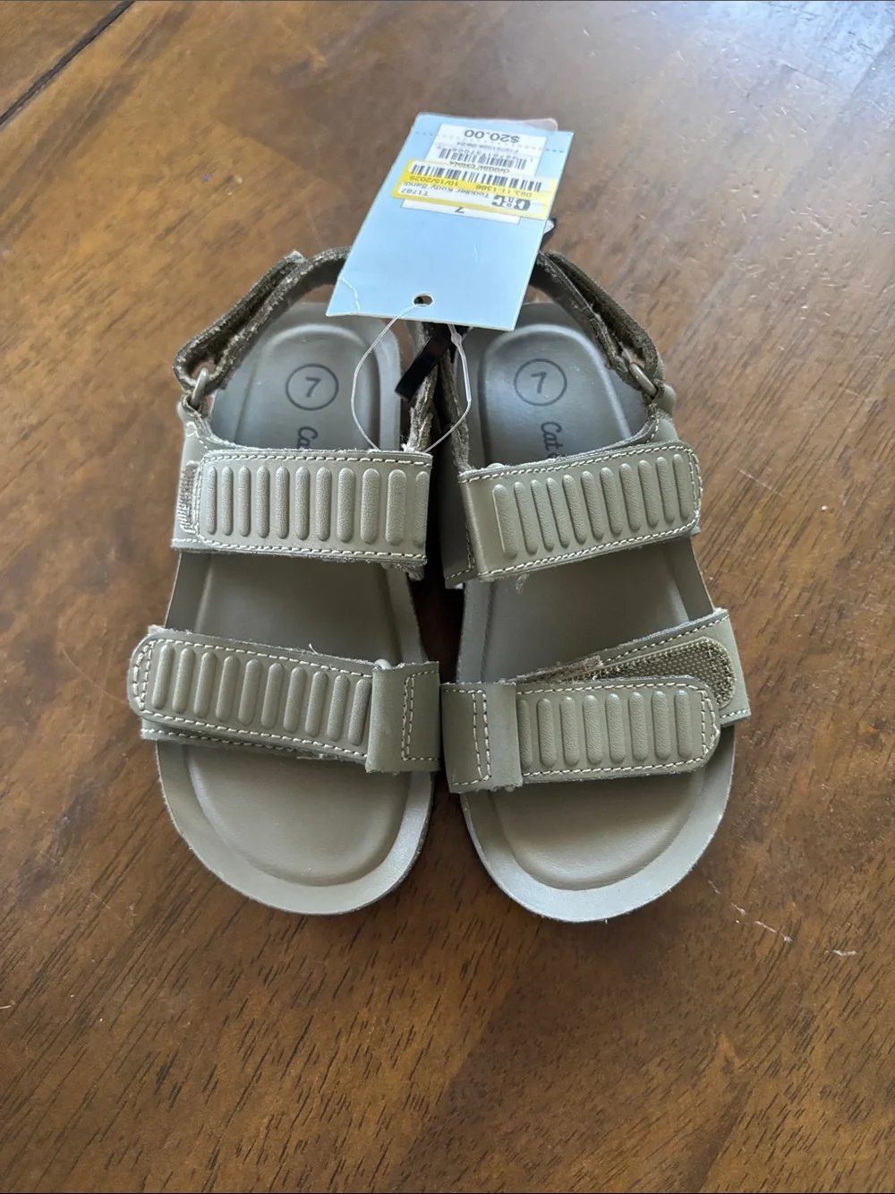 NWT Cat & Jack Green Adjustable Velcro Boys Sandals